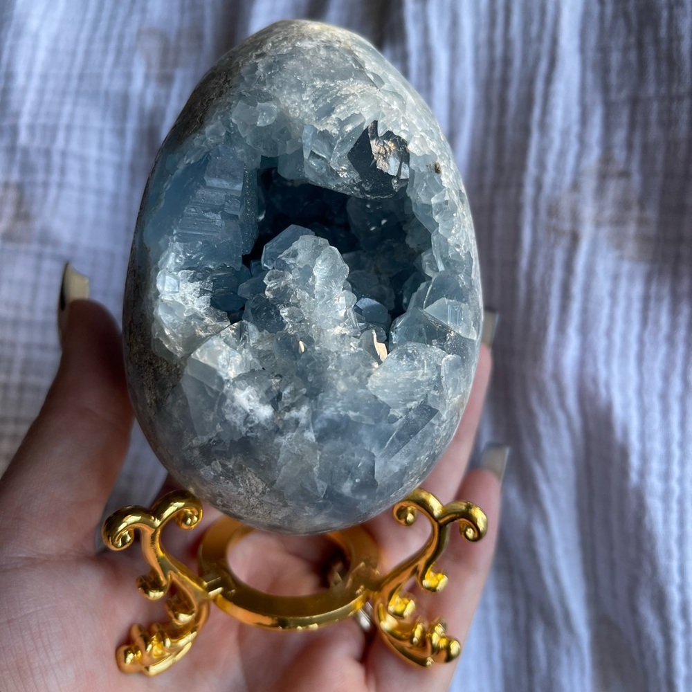 Celestite Crystal Egg - Mother’s Day Gift!